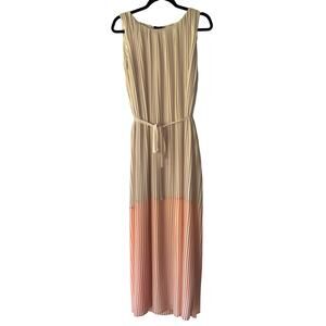Vila Dress Color Block Pleated Vimerle Maxi Dress Women’s Size Medium Lined